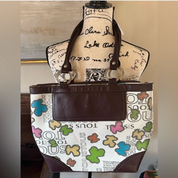 Tous Colorful Clover Tote Bag with Brown Accents - Picture 1 of 9